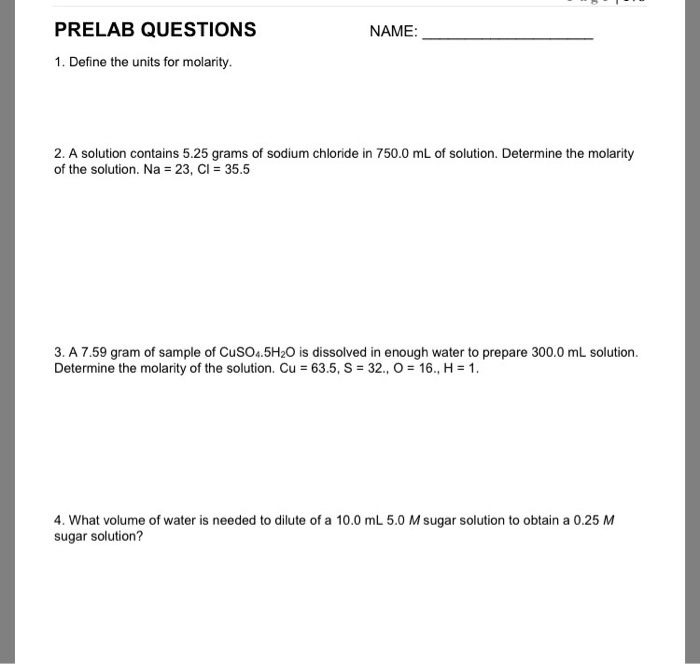 Solved Define the units for molarity. A solution contains | Chegg.com