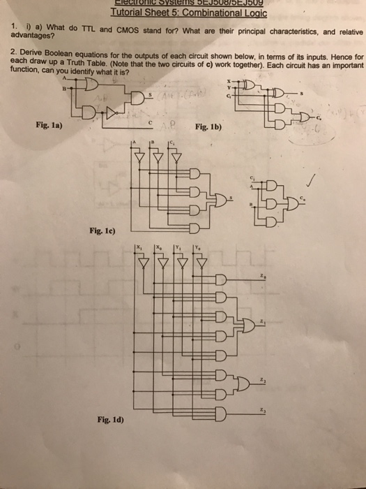 Solved i). a) what do TTL and CMOS stand for? What are their | Chegg.com