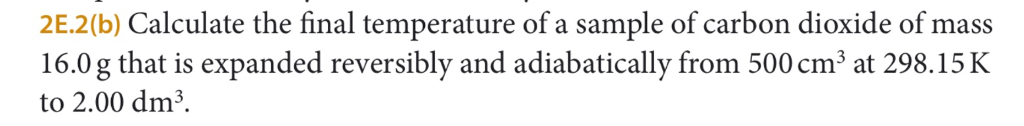 Solved 2E.2(b) Calculate The Final Temperature Of A Sample | Chegg.com