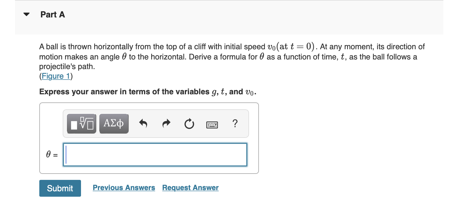 Solved A ball is thrown horizontally from the top of a cliff