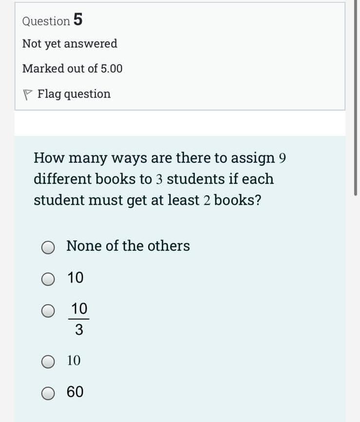 Solved Question 5 Not yet answered Marked out of 5.00 P Flag | Chegg.com