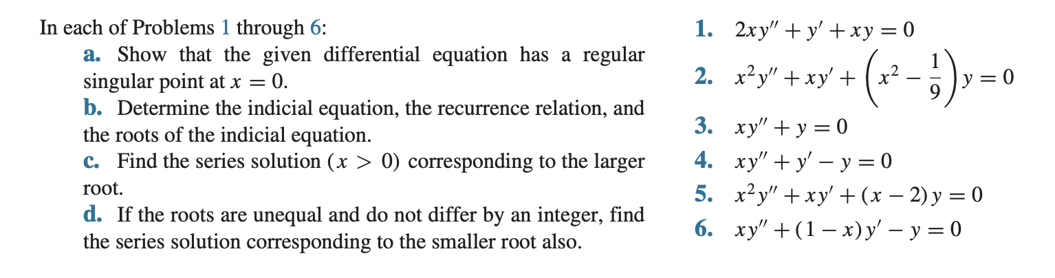 Solved In each of Problems 1 through 6: a. Show that the | Chegg.com