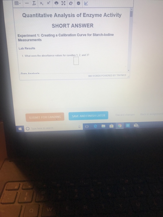 Quantitative Analysis of Enzyme Activity SHORT ANSWER