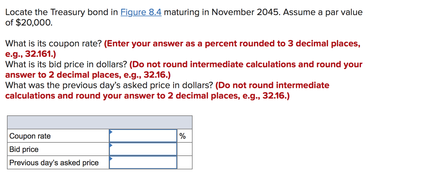 Solved Locate the Treasury bond in Figure 8.4 maturing in