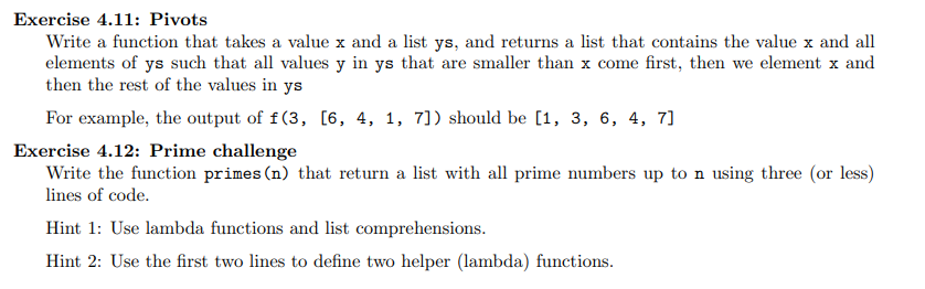 Solved Exercise 4.11: Pivots Write a function that takes a | Chegg.com