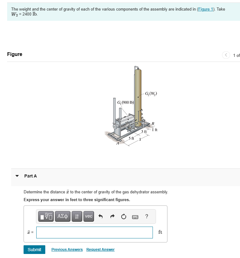 Solved The Weight And The Center Of Gravity Of Each Of The | Chegg.com