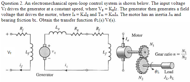 Solved Question 2. An electromechanical open-loop control | Chegg.com