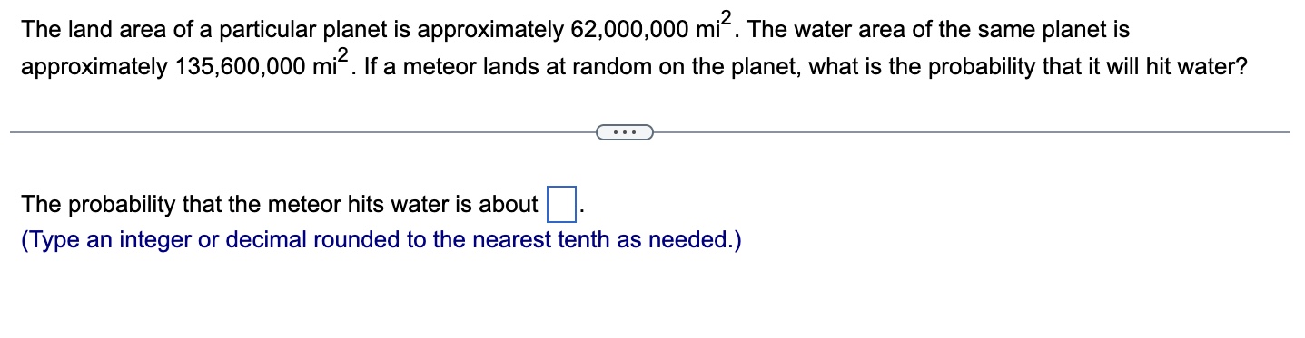 Solved The land area of a particular planet is approximately | Chegg.com