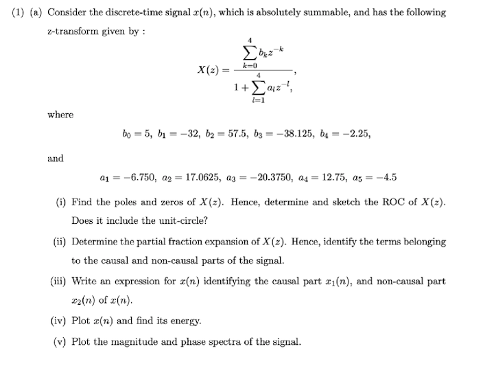 Solved (1) (a) Consider the discrete-time signal x(n), which | Chegg.com