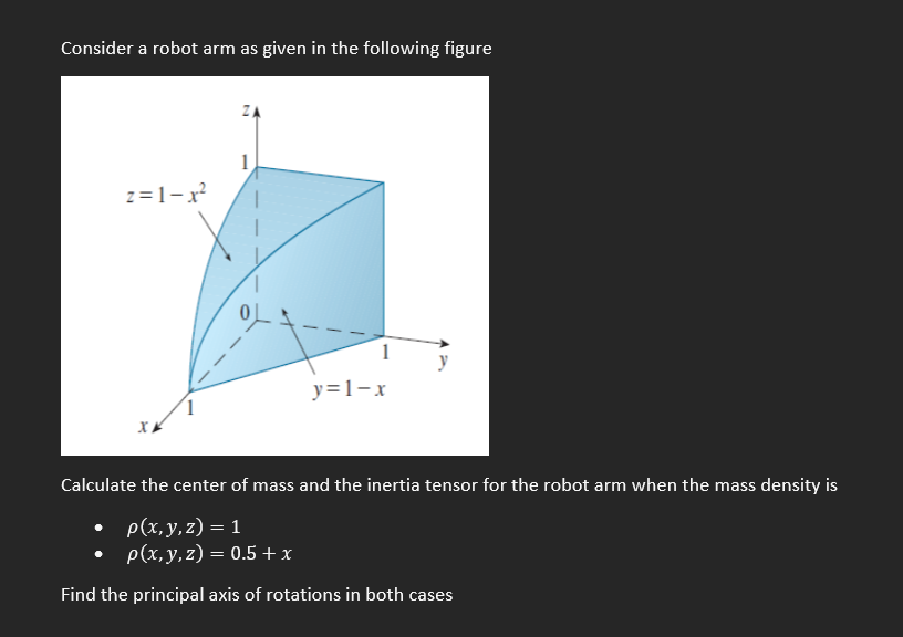 Solved Consider A Robot Arm As Given In The Following Figure | Chegg.com