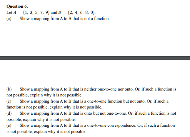 Solved Question 6. Let A={1,3,5,7,9} And B={2,4,6,8,0}. (a) | Chegg.com