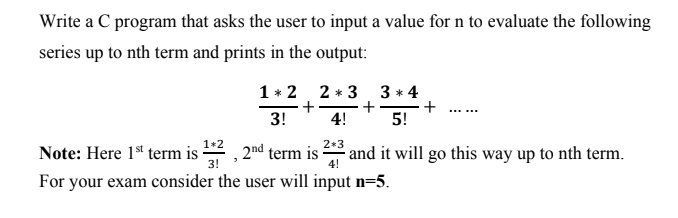 Solved Write a C program that asks the user to input a value | Chegg.com