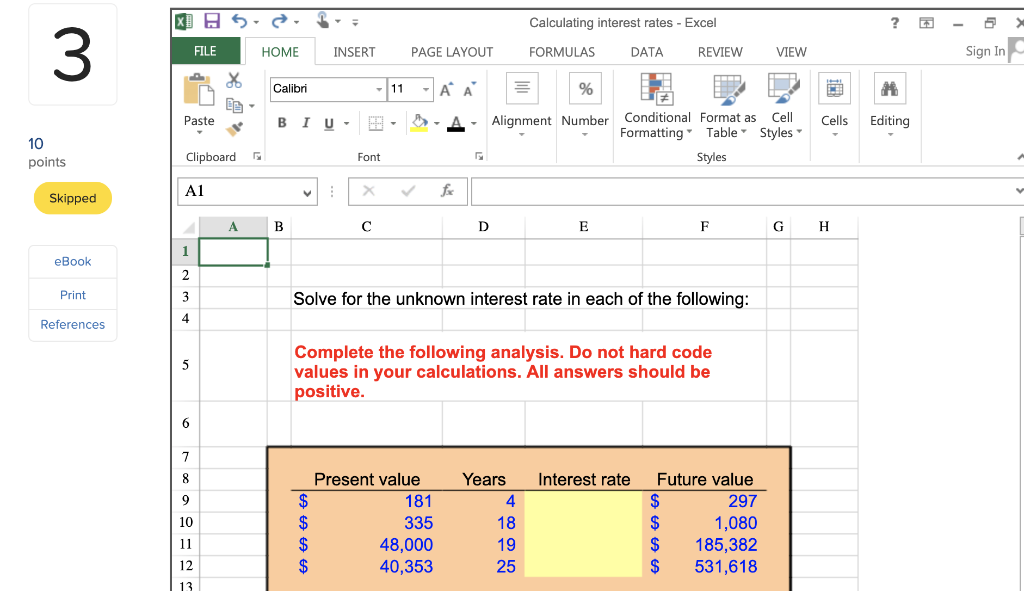 Solved X 5.a Calculating interest rates - Excel ? 3 FILE | Chegg.com