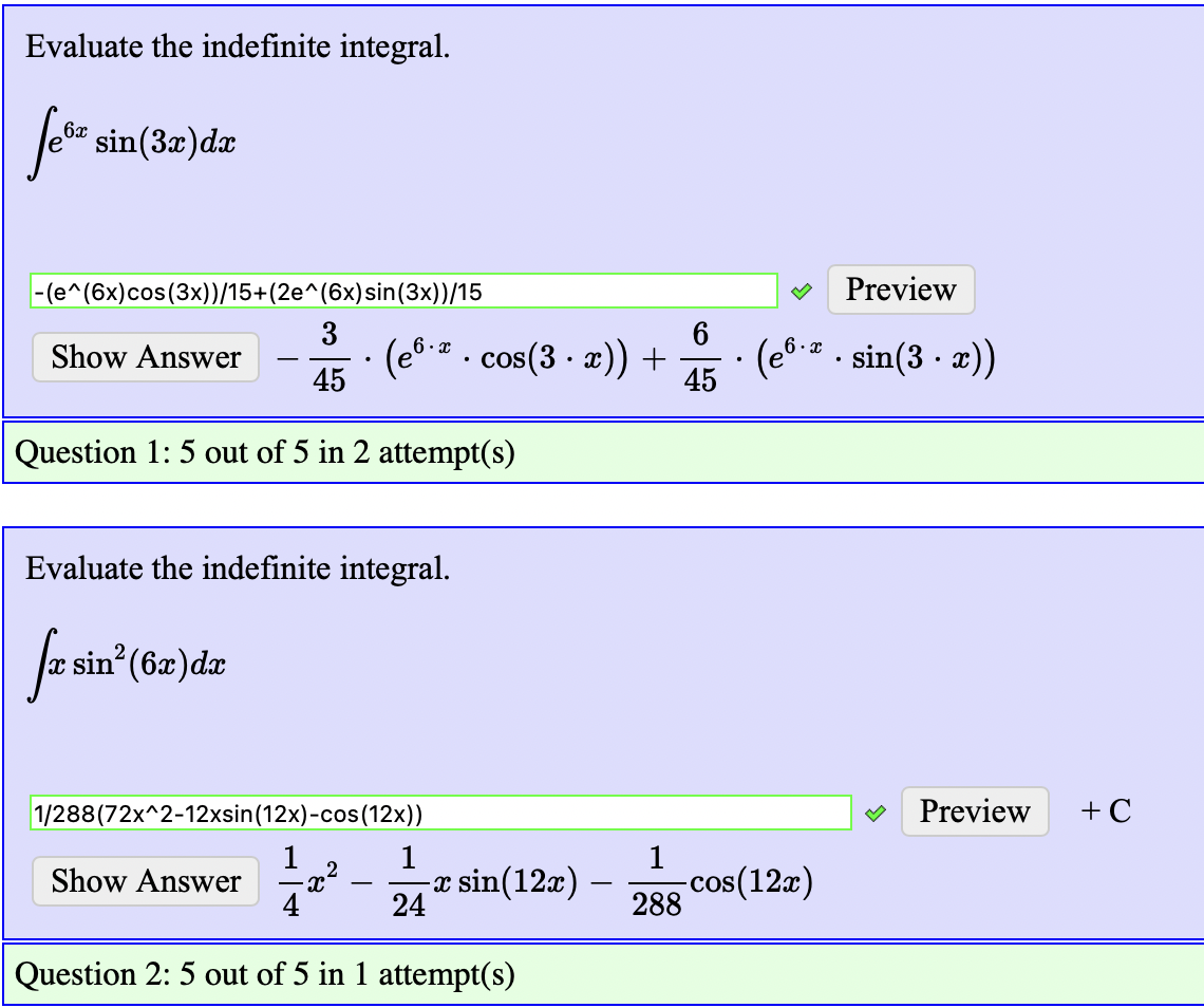 Solved I have the answer I just need the work for these 2 | Chegg.com