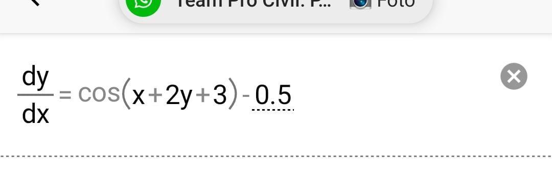Solved (X) dy dx cos(x+2y+3)-0.5 | Chegg.com