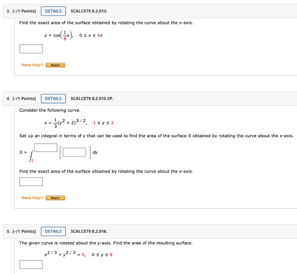 Solved Find the exact area of the surface obtained by | Chegg.com