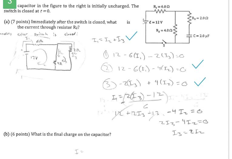 Solved capacitor in the figure to the right is initially | Chegg.com