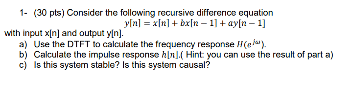 Solved 1- (30 pts) Consider the following recursive | Chegg.com