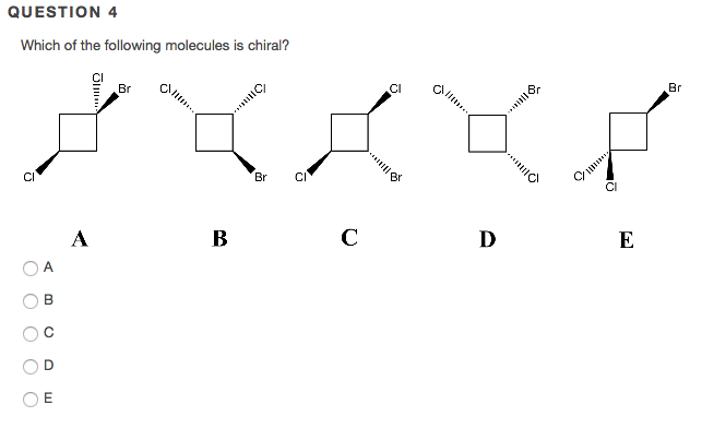 Solved Which of the following molecules is chiral? | Chegg.com