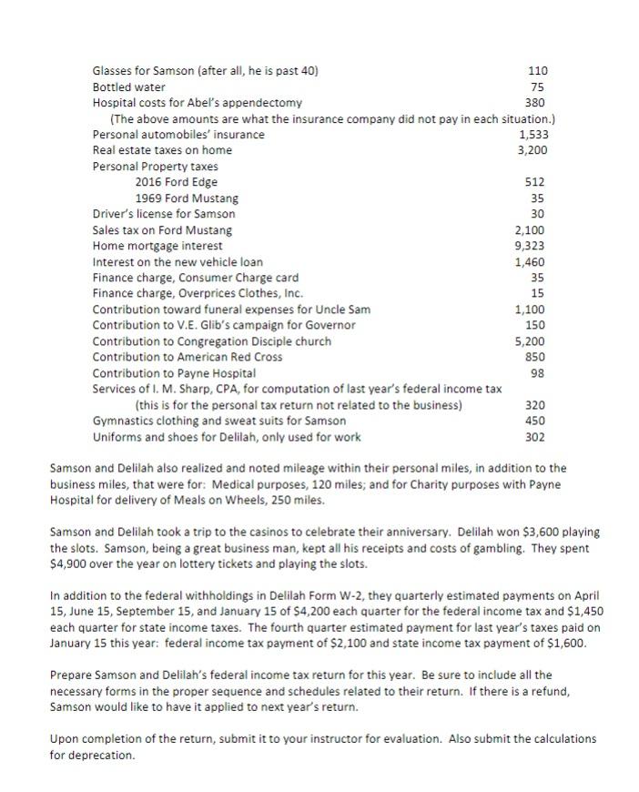im needing help doing tax form on the following for | Chegg.com