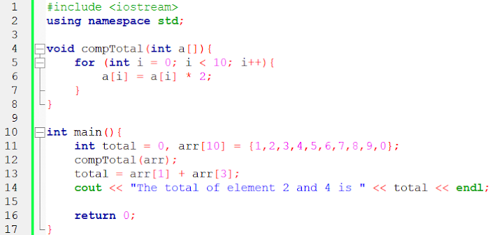 Solved The Program Displays The Sum Of Element 2 And Element 