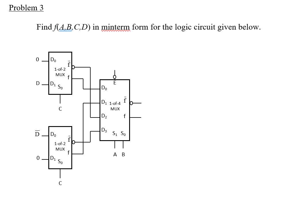 Solved Find F(a,b,c,d) In Minterm Form For The Logic Circuit 