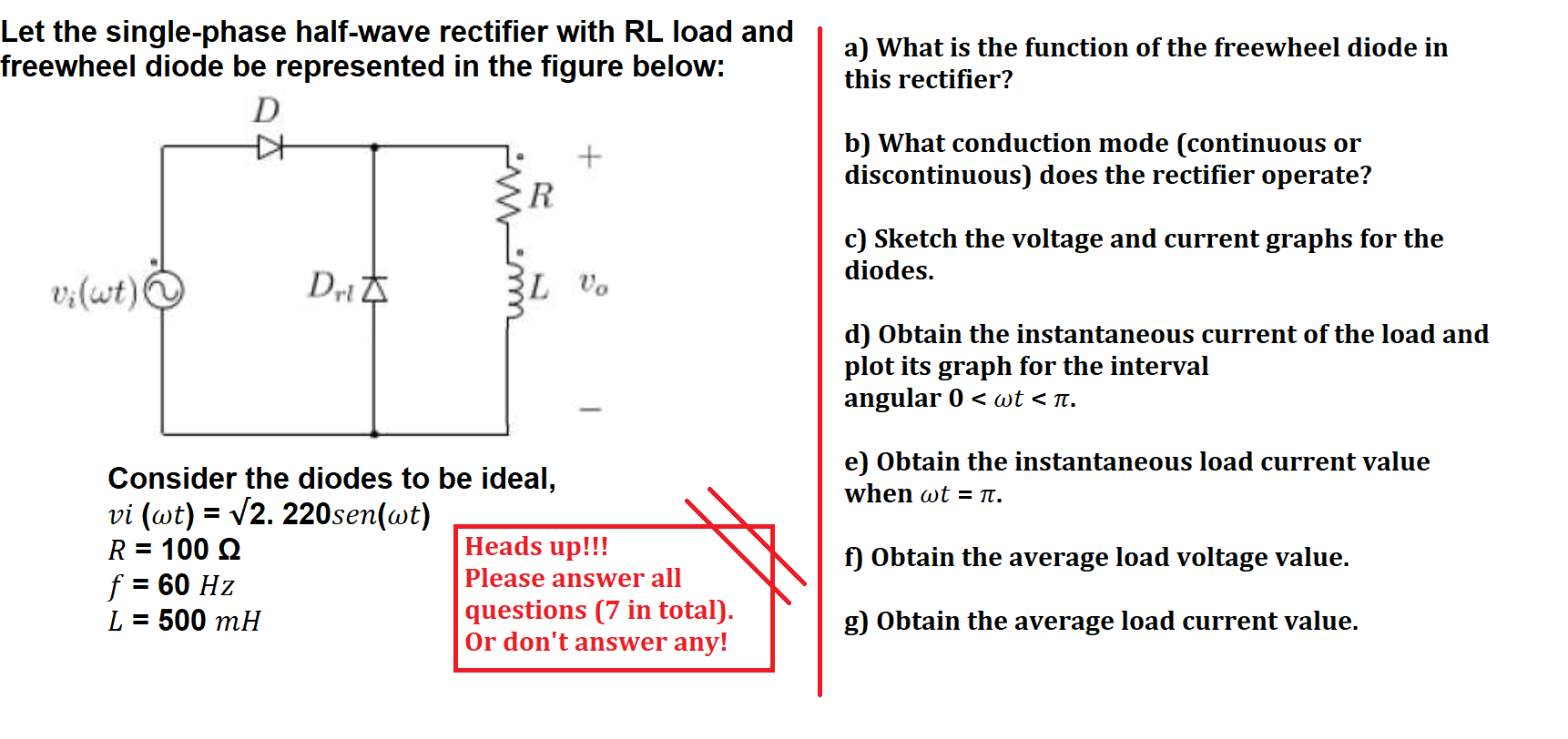 Solved a) What is the function of the freewheel diode in
