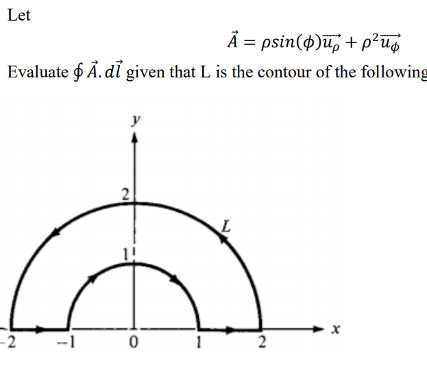 Solved A=ρsin(ϕ)uρ+ρ2uϕ Evaluate ∮A.dl given that L is the | Chegg.com