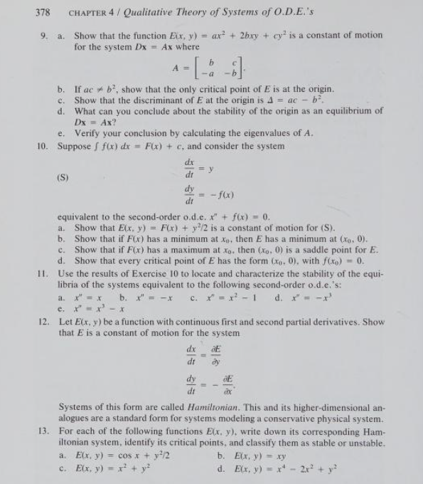 Solved 378 CHAPTER 4 / Qualitative Theory of Systems of | Chegg.com