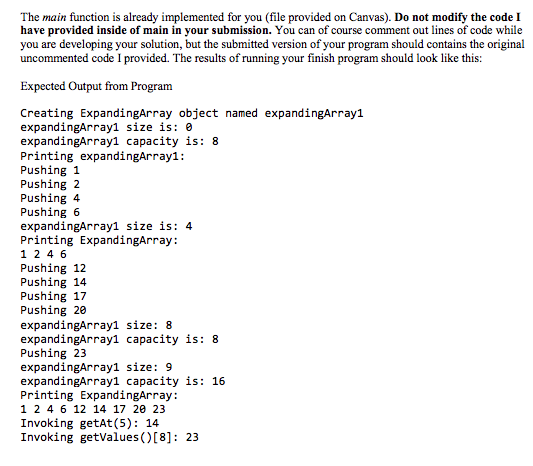 Solved In this program, implement a class called | Chegg.com