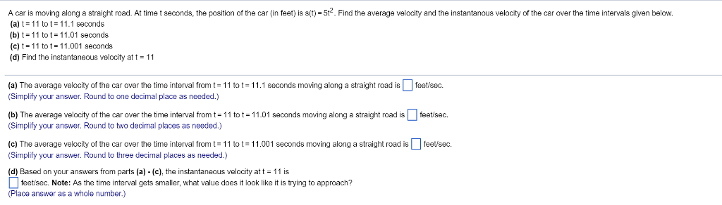 Solved A car is moving along a straight road. At time t | Chegg.com