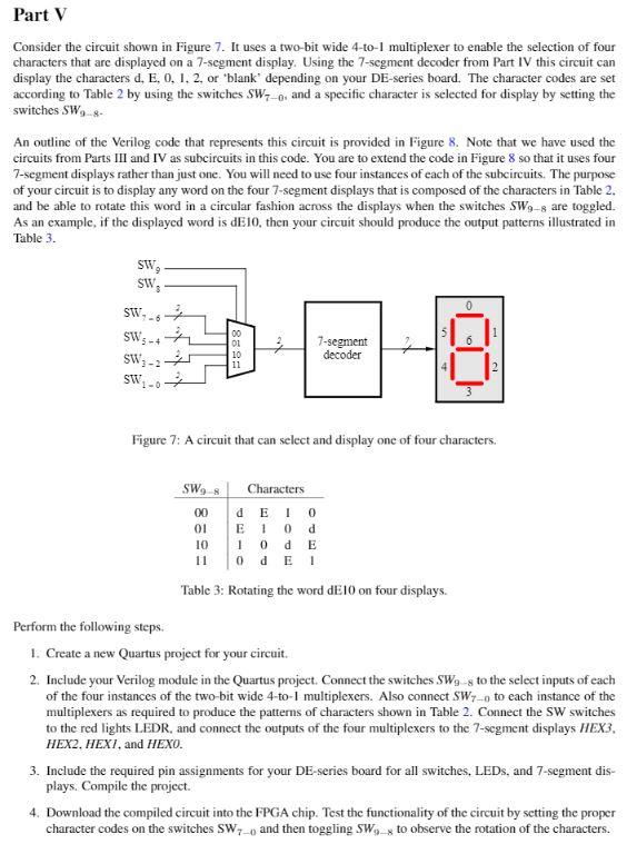 Part V Consider the circuit shown in Figure 7. It | Chegg.com