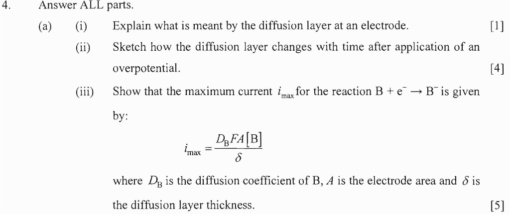Solved 4. [1] Answer ALL parts. (a) (i) Explain what is | Chegg.com