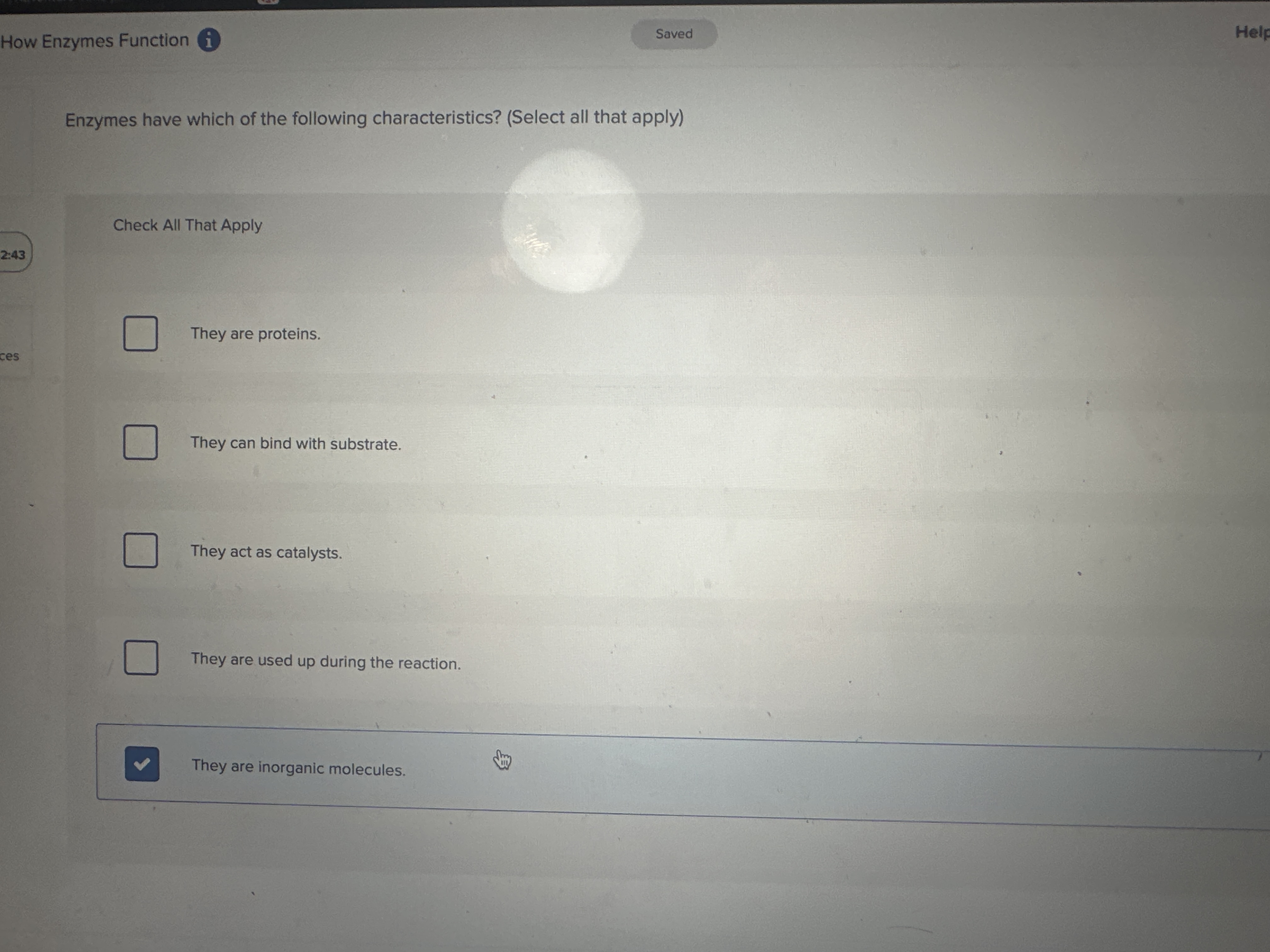 Solved Quiz 3 How Enzymes Function