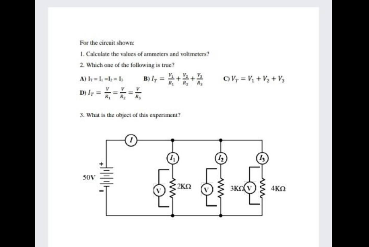 Solved For the circuit shown: : 1. Calculate the values of | Chegg.com