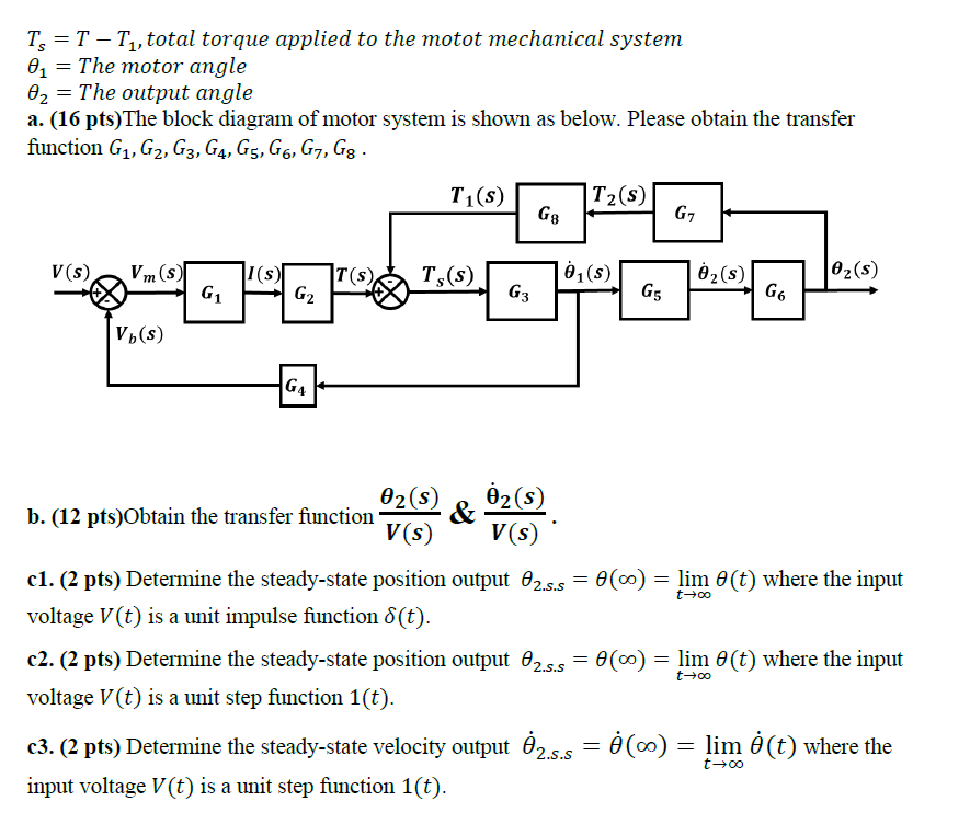 Problem 2 (34 pts) Consider the DC motor system RA La | Chegg.com