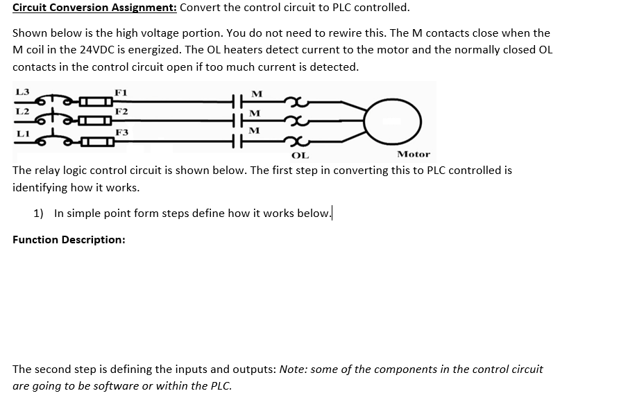 Solved Circuit Conversion Assignment Convert the control Chegg