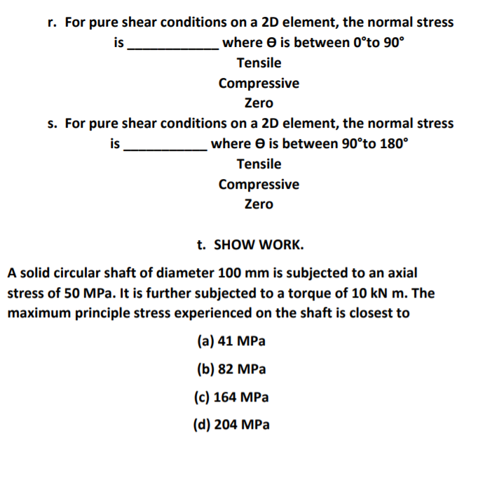 Solved The length, 1, of a column divided by r is one of the | Chegg.com