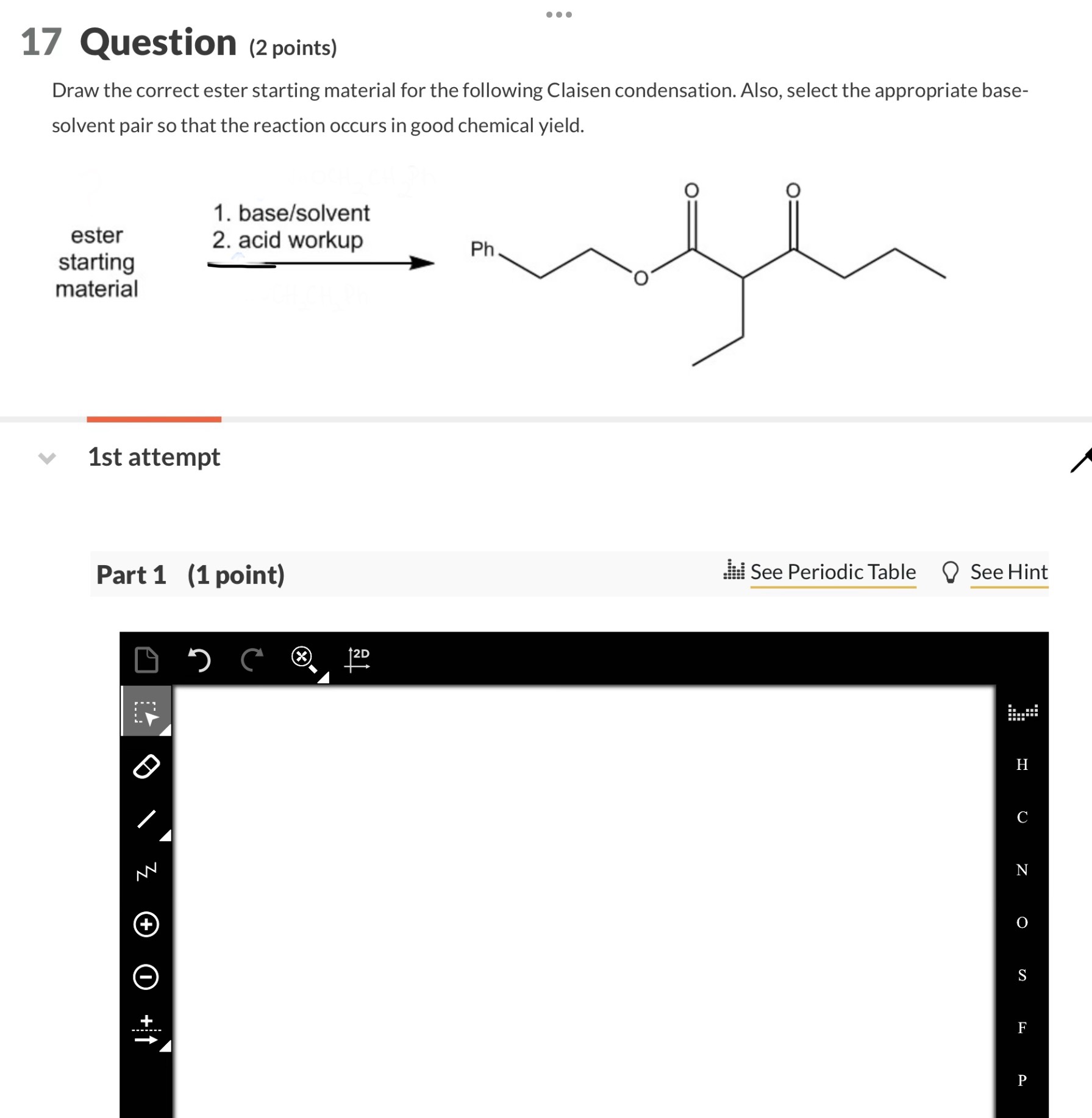 Solved Draw the correct ester starting material for the | Chegg.com