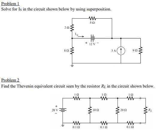 Solved Problem 1 Solve for Is in the circuit shown below by | Chegg.com