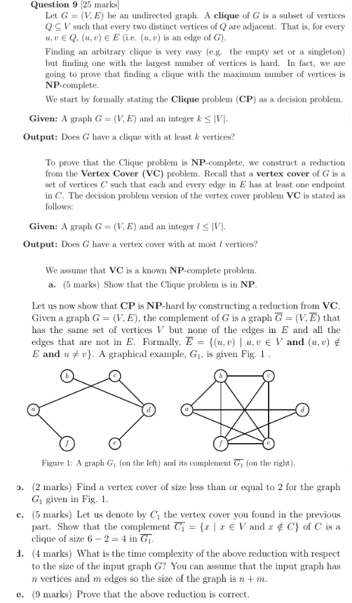 Question 9 25 Marks Let G V E Be An Undirect Chegg Com