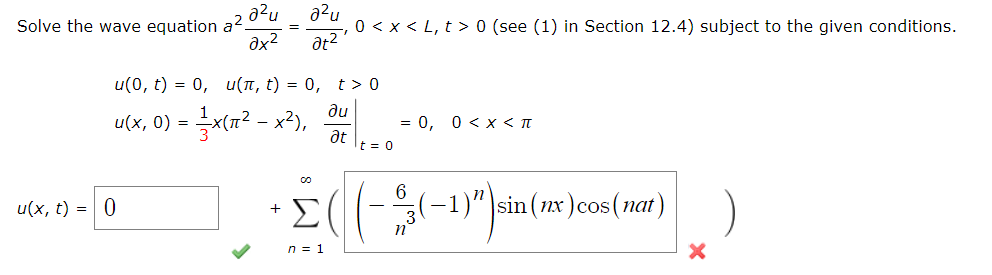 Solved Solve the wave equation | Chegg.com