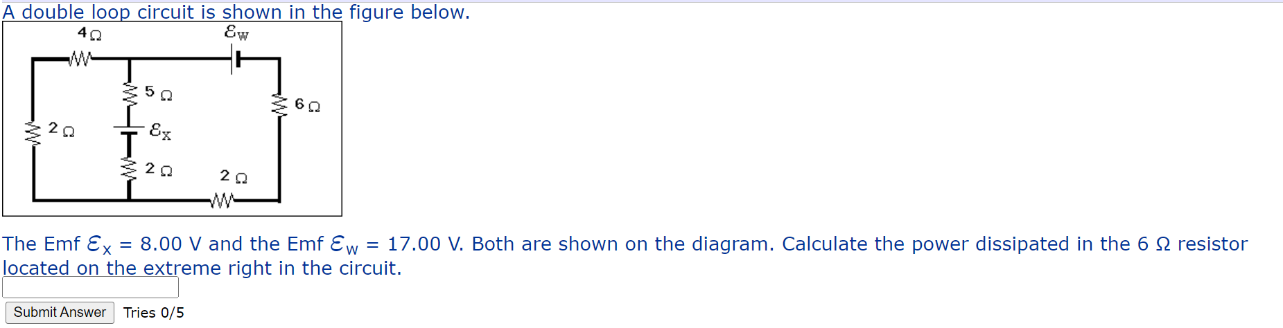 Solved A double loop circuit is shown in the figure below. | Chegg.com