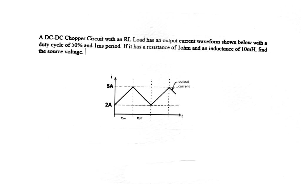 Solved A DCDC Chopper Circuit with an RL Load has an output