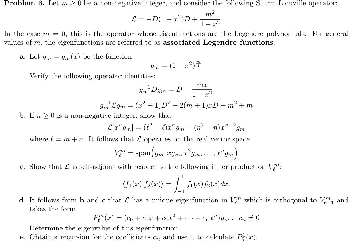 = Problem 6. Let m > 0 be a non-negative integer, and | Chegg.com