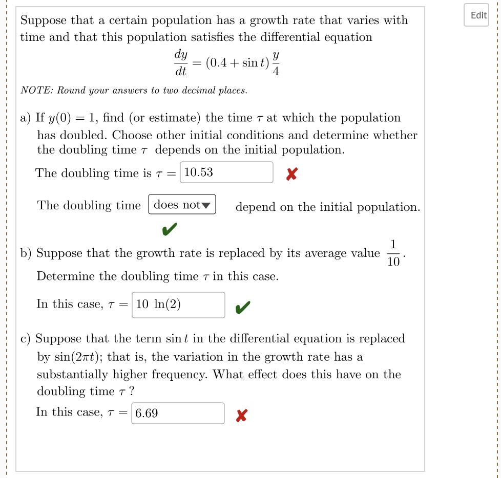 Solved Suppose that a certain population has a growth rate | Chegg.com