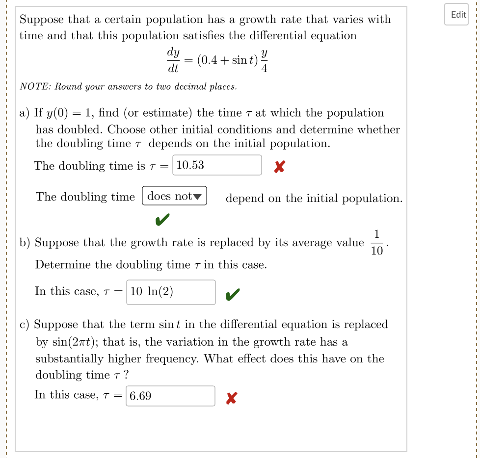 Solved Suppose That A Certain Population Has A Growth Rate | Chegg.com