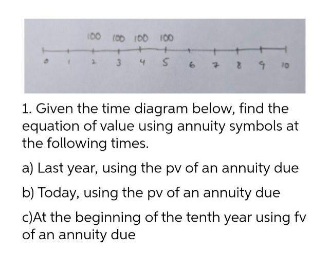 Solved 100 100 100 100 3 4 5 6 7 8 9 10 1. Given the time | Chegg.com