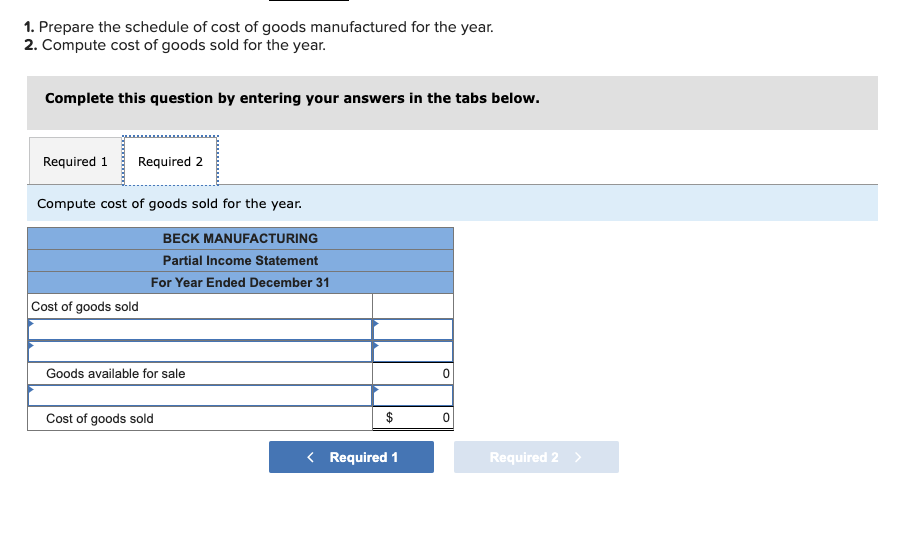 Solved Exercise 14-15 (Algo) Schedule Of Cost Of Goods | Chegg.com