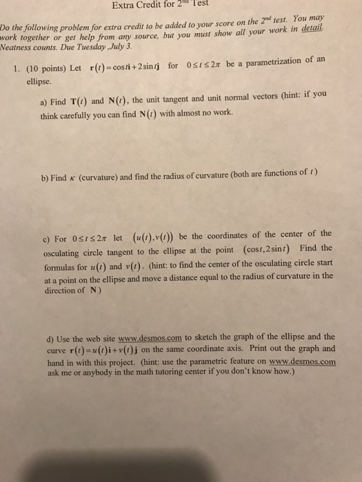 Solved Extra Credit For 2 Lest Do The Following Problem For | Chegg.com